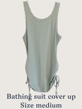 Sage Green Eyelet Bathing Suit Cover Up Tank | Size Medium